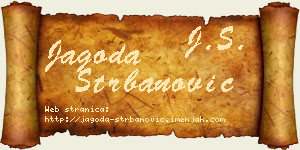Jagoda Štrbanović vizit kartica